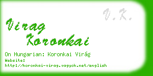 virag koronkai business card